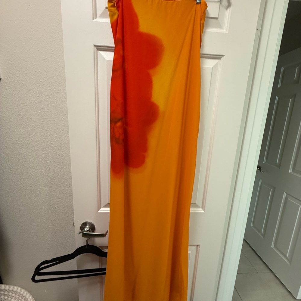 Meshki Orange and Red Strapless Maxi Dress - Picture 4 of 5